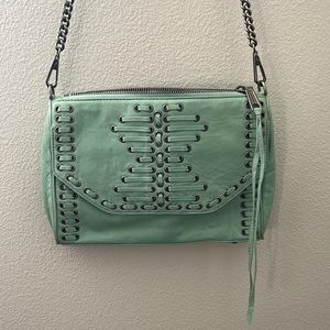 Rebecca Minkoff Woven Crossbody in Seafoam Green
